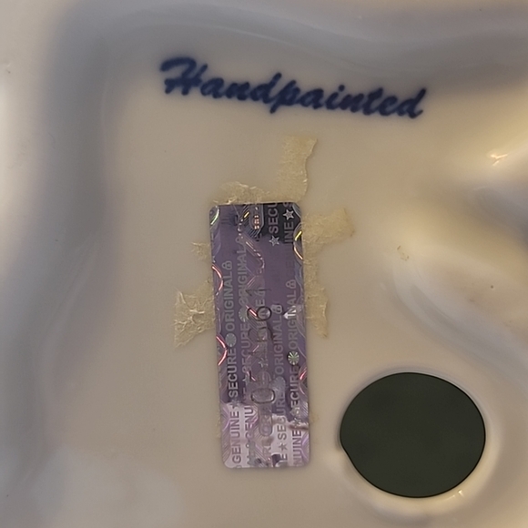 Andrea By Sadek Hand Painted Porcelain Frog Green And White. - Picture 7 of 13